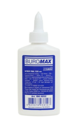 Клей ПВА BUROMAX, 100 мл, кришка-дозатор BM.4852